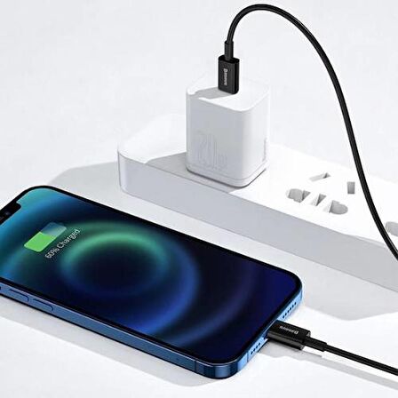 Baseus iPhone PD 20W 1Metre TYPE-C to Lightning Şarj Kablosu İphone 13 12 11 Pro MaX Şarj Kablosu