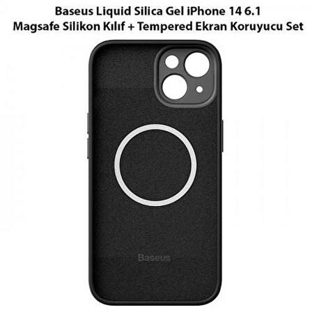 Baseus iPhone 14 6.1inch Kamera Korumalı Kılıf ve Ful Kaplama Ekran Koruyucu, Gizli Magsafeli Kılıf