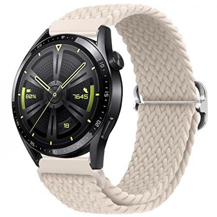 Polham Samsung Gear S3 Watch 4 22MM ve Samsung GT2 GT2E 46MM Uyumlu Elastik Ultra Hafif Şık Kayış,