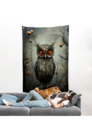 Sevimli Baykuş Duvar Örtüsü-7985