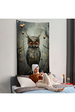 Sevimli Baykuş Duvar Örtüsü-7985