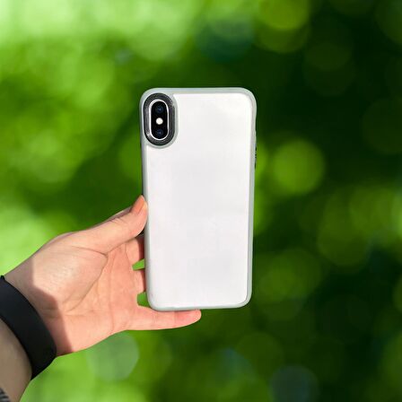 İPHONE X YANLARI RENKLİ SİLİKON PARLAK ARKA YÜZEYLİ TLP TİGER HİBRİT KAPAK