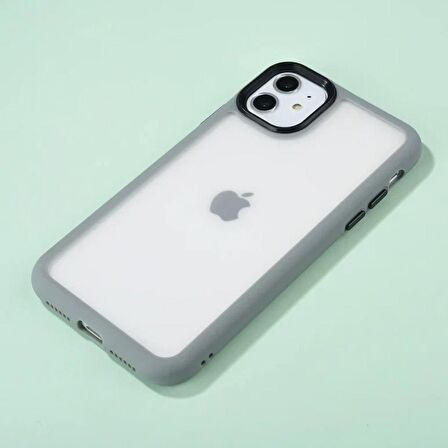 İPHONE 11 YANLARI RENKLİ SİLİKON PARLAK ARKA YÜZEYLİ TLP TİGER HİBRİT KAPAK