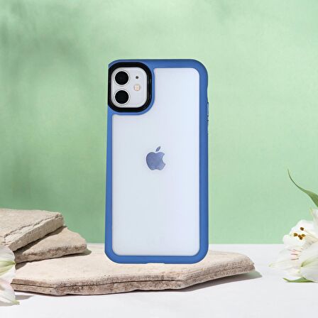 İPHONE 11 YANLARI RENKLİ SİLİKON PARLAK ARKA YÜZEYLİ TLP TİGER HİBRİT KAPAK