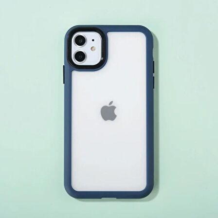 İPHONE 11 YANLARI RENKLİ SİLİKON PARLAK ARKA YÜZEYLİ TLP TİGER HİBRİT KAPAK