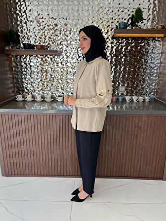 Metal Aksesurlı Basıc Gömlek GMK08009