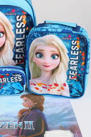 x Dekomus Lisanslı "Fearless Collection" Elsa Frozen Beslenme ve Okul Seti Okul,Termoslu Beslenme ve Kalem Çantası,Matara,Beslenme Kabı
