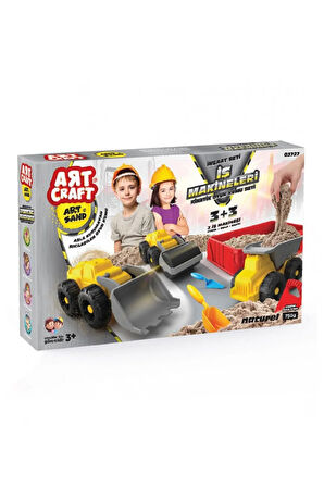 Iş Makineleri Kum Seti (750 Gr.) - Art Craft Kinetik Kum Seti - Oyun Kumu - Art Sand Kumu