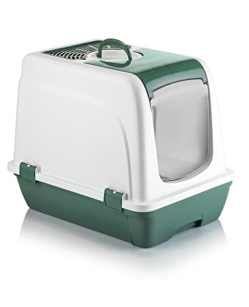 Orta Boy Çekmeceli Kapalı Kedi Tuvaleti Paspas ve Kürek Hediyeli