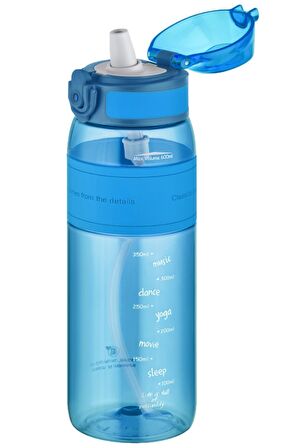 Uzspace FiftyFifty Pipetli(ısırılamaz) 600 ml Silikon Gövde Tritan Su Matarası