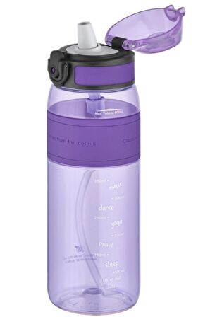 Uzspace Pipetli(ısırılamaz) 600 ml Silikon Gövde Tritan Su Matarası