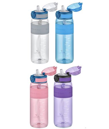 Uzspace Pipetli(ısırılamaz) 600 ml Silikon Gövde Tritan Su Matarası