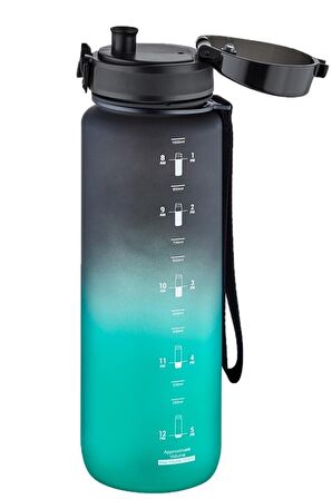 Uzspace Tritan Su Matarası 1000Ml VGN3038 Siyah Yeşil