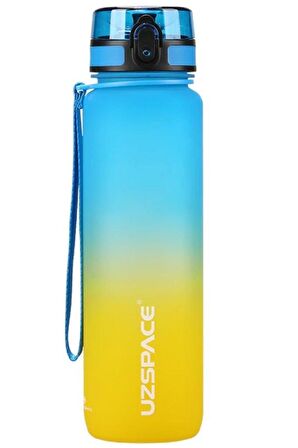 Uzspace Tritan Su Matarası 1000Ml VGN3038 Mavi Sarı