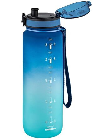 Uzspace Tritan Su Matarası 1000Ml VGN3038 Mavi Yeşil