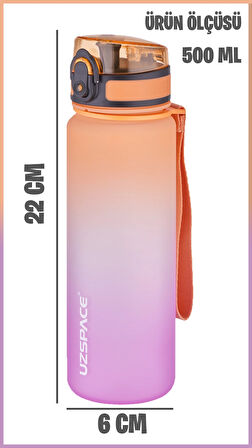 Uzspace 500ml Çift Renk Softtouch FF Collection Tritan Su Matarası