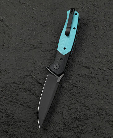 BESTECH SWORDFISH BBESTECH SWORDFISH BG62E Siyah ve Açık Mavi G10 Saplı 3.94" 14C28N Çakı