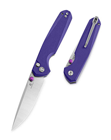 BESTECHMAN VELIX BMK07C: 3.315" 14C28N Çelik Çakı, G10 Sap, Düğme Kilidi, Flipper