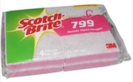 3M Scotch Brite 799 Hassas Yüzey Temizlik Süngeri 4 adet / Paket