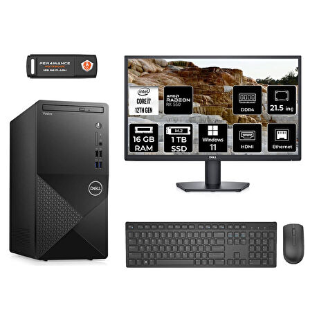DELL VOSTRO 3910 MN753910D213 i7 12700 16GB RAM 1TB SSD RX550 4GB 21.5" W11H MASAÜSTÜ PC