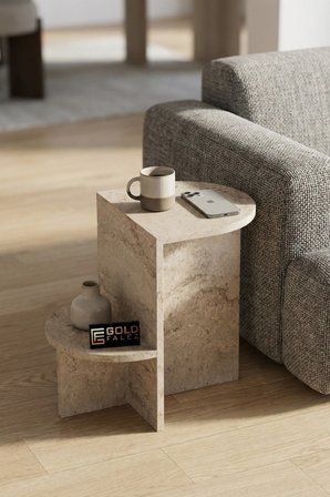 Reyo Falez Yan Sehpa Çok Amaçlı Modern Tasarım Raflı Salon Koltuk Kenarı Sehpası Setro - 6022 Traver
