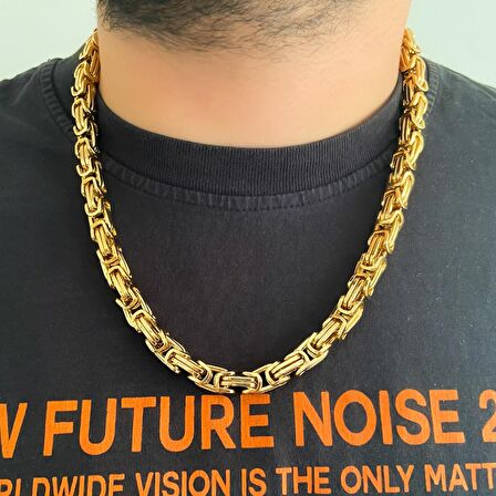 FerizZ Altın Kaplama Kral Erkek Zincir Kolye 55 cm ZN-277