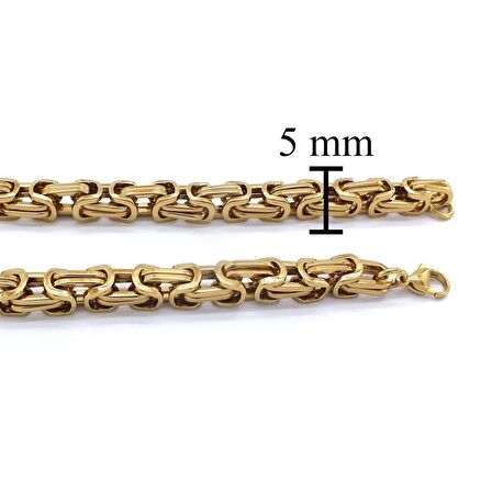FerizZ Altın Kaplama Kral Erkek Zincir Kolye 55 cm ZN-277