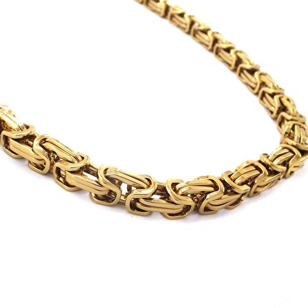 FerizZ Altın Kaplama Kral Erkek Zincir Kolye 55 cm ZN-277