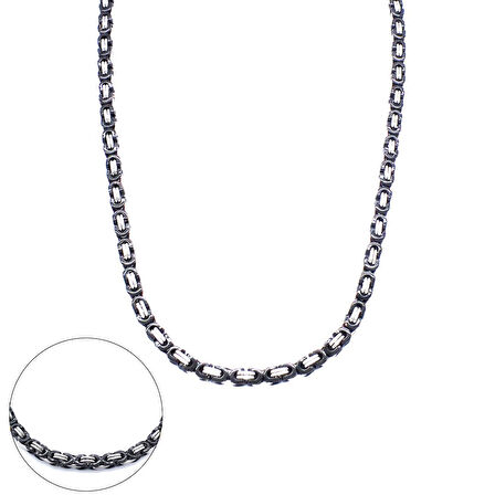 Çelik Zincir Siyah Detaylı Kral Model - ZN-269