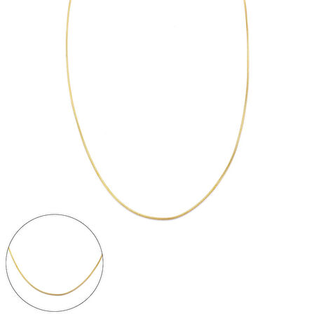 Çelik Zincir Altın Kaplama Oval Kesim 1 MM ZN-301