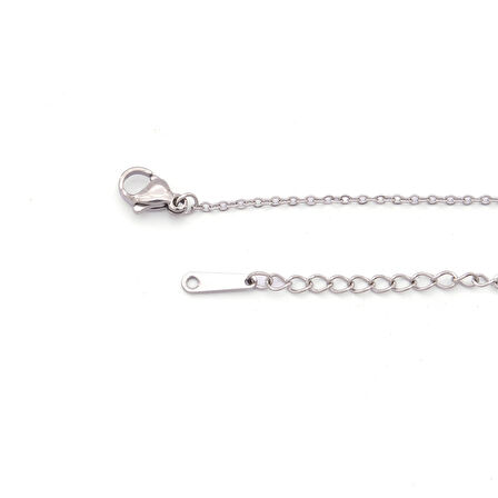 316L Çelik Zirkon Taşlı Pembe Açılabilir Yonca Kolye KLY-569