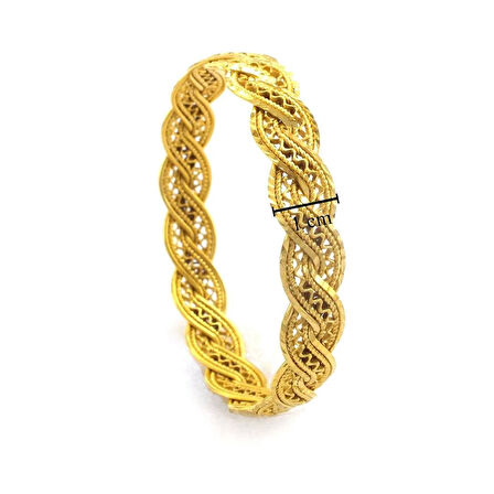 Altın Kaplama İşlemeli Örgü Bilezik BLZ-3094
