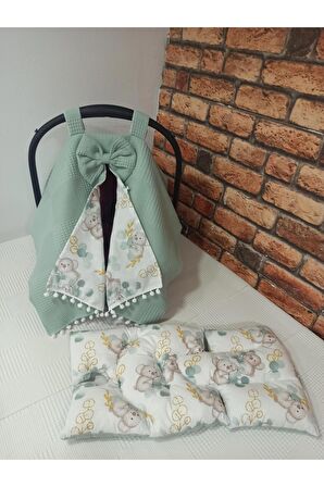 Yeşil Puset Örtüsü , Puset Minderi ve Babynest 3'lü Set