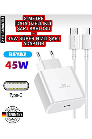 Samsung Uyumlu 45watt Type-c To Type-c Hızlı Şarj Aleti Cihazı 2m Data Kablo