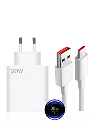 Type-c 120w (WATT) Uyumlu Turbo Şarj Aleti Adaptör Ve Kablo (SET)