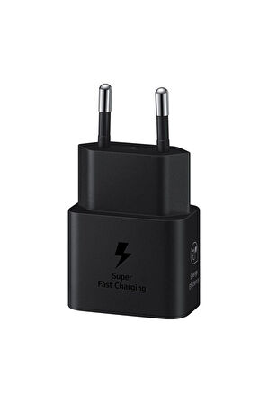 Samsung Uyumluep-t2510n Type C Hızlı Şarj Aleti Cihazı (25W) - Siyah Kablo Set