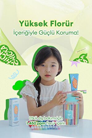 Renkli, Çürüklere Karşı Etkili Çocuk Diş Macunu KUNDAL Chicka Smile Kids Toothpaste (Shine Muscat)
