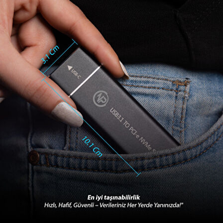 NPO DK02 NVMe M.2 900/1000Mb/s 1TB USB-A/Type-C Kablolu Taşınabilir Harici SSD