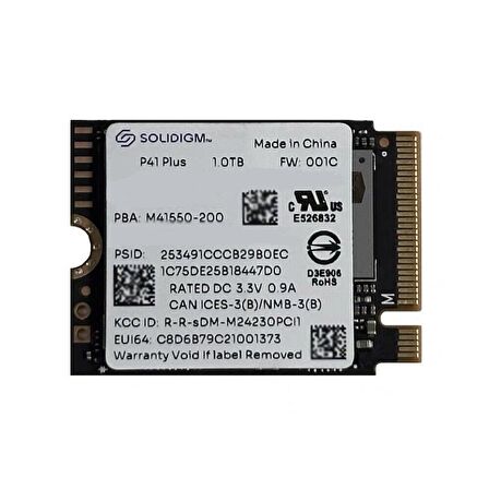 Solidigm P41PL 512GB 3500/1600MB/s Gen4x4 22x30 M.2 NVMe SSD