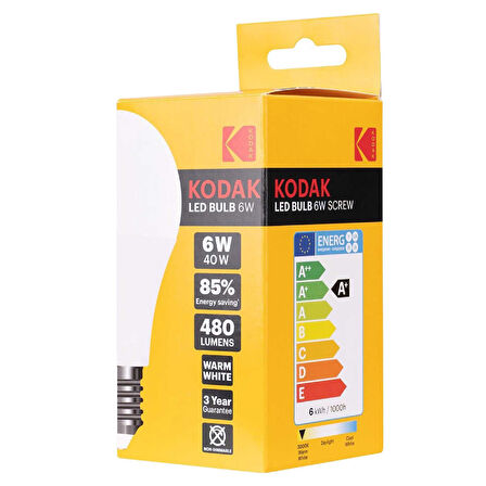 Kodak 6W 480 Lümen LED Sarı Işık Ampul 5 Adet