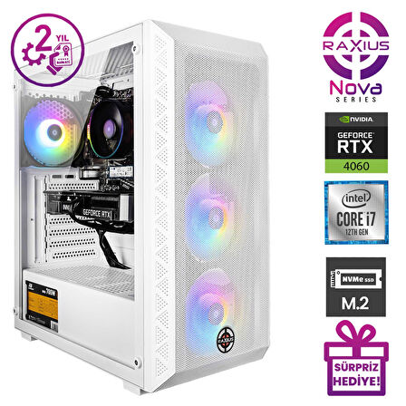 RaXius Nova G2 i7 4060-27F12 i7-12700F 16GB 1TBSSD RTX4060 W11P Gaming Masaüstü Bilgisayar