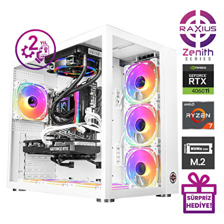 RaXius Zenith Z2 R7 4060Ti-77A008 Ryzen7 7700 64GB 2TBSSD RTX4060Ti 8 GB FreeDOS Gaming Masaüstü Bilgisayar