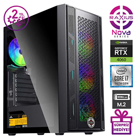 RaXius Nova G1 i7 4060-147A5 i7-14700 32GB 1TBSSD RTX4060 FreeDOS Gaming Masaüstü Bilgisayar