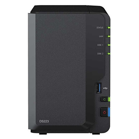 Synology DS223A1 2GB 1TBHDD 2x3.5" SATA Desteği RAID(0-1) NAS Depolama Ünitesi