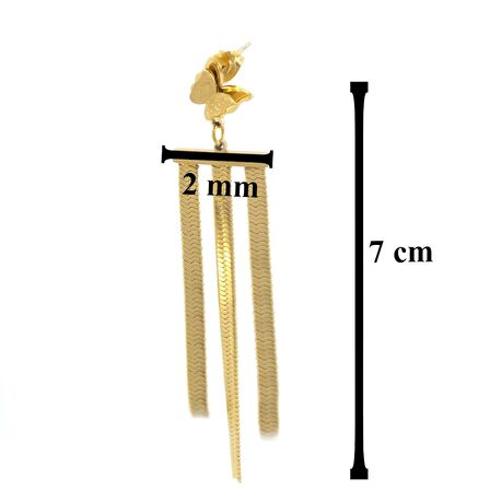 FerizZ Altın Kaplama Sallantılı Kelebek Küpe UNK-542