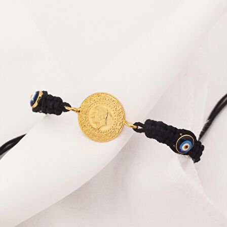 FerizZ Altın Kaplama İpli Çeyrek Altın Bileklik