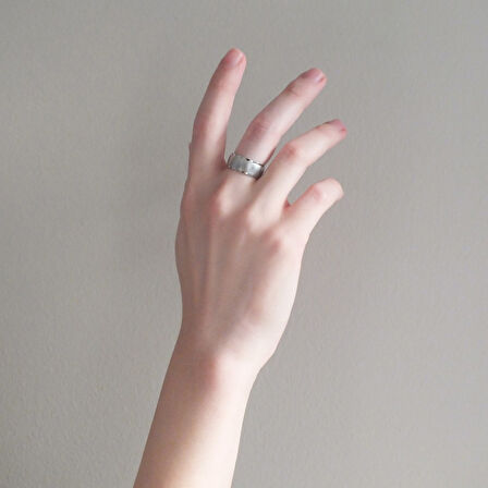 Çelik Alyans Yüzük Kumlu YZK-292