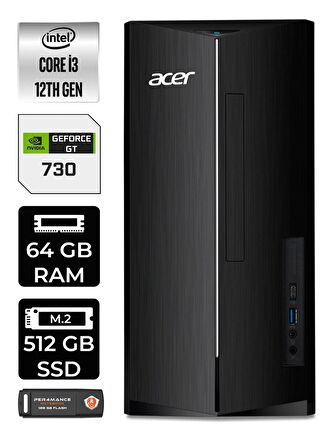 Lenovo NEO 50T i3 12100 64GB RAM 512GB SSD RX550/4GB FDOS 11SC001ATX MASAÜSTÜ PC & PER4 BELLEK