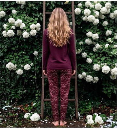 Pijamoni Kadın Sofya Kumaş Bisiklet Yaka Pijama Takımı