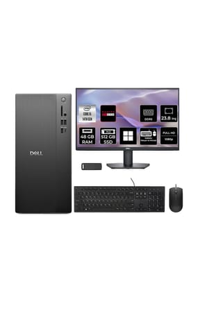 Tower Essential QVT1260 Core i5 14500 RX 550 4GB 48GB RAM 512GB SSD 23.8" FHD Win11 Home BTO005BQVT1260P689 Masaüstü Bilgisayar + PER4 USB Bellek